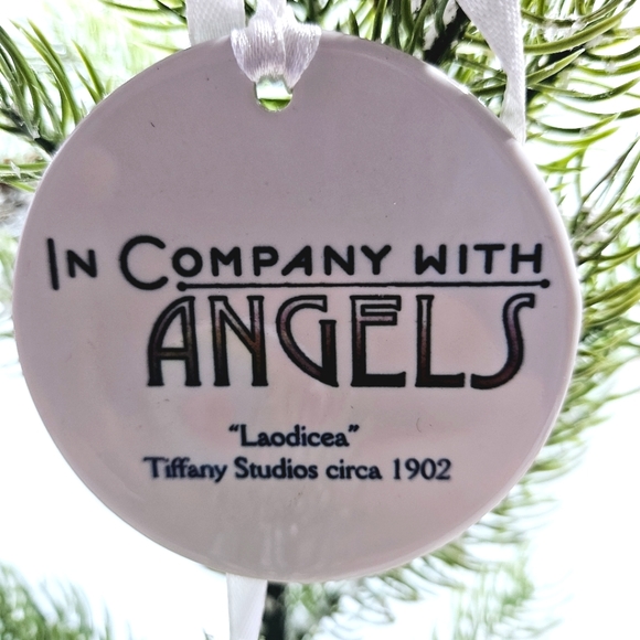 In Company With Angels - Round Porcelain Laodicea Angel Christmas Ornament - Picture 2 of 8